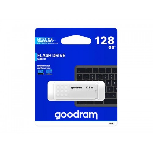 Flash GOODRAM USB 2.0 128GB, balta-USB atmintukai