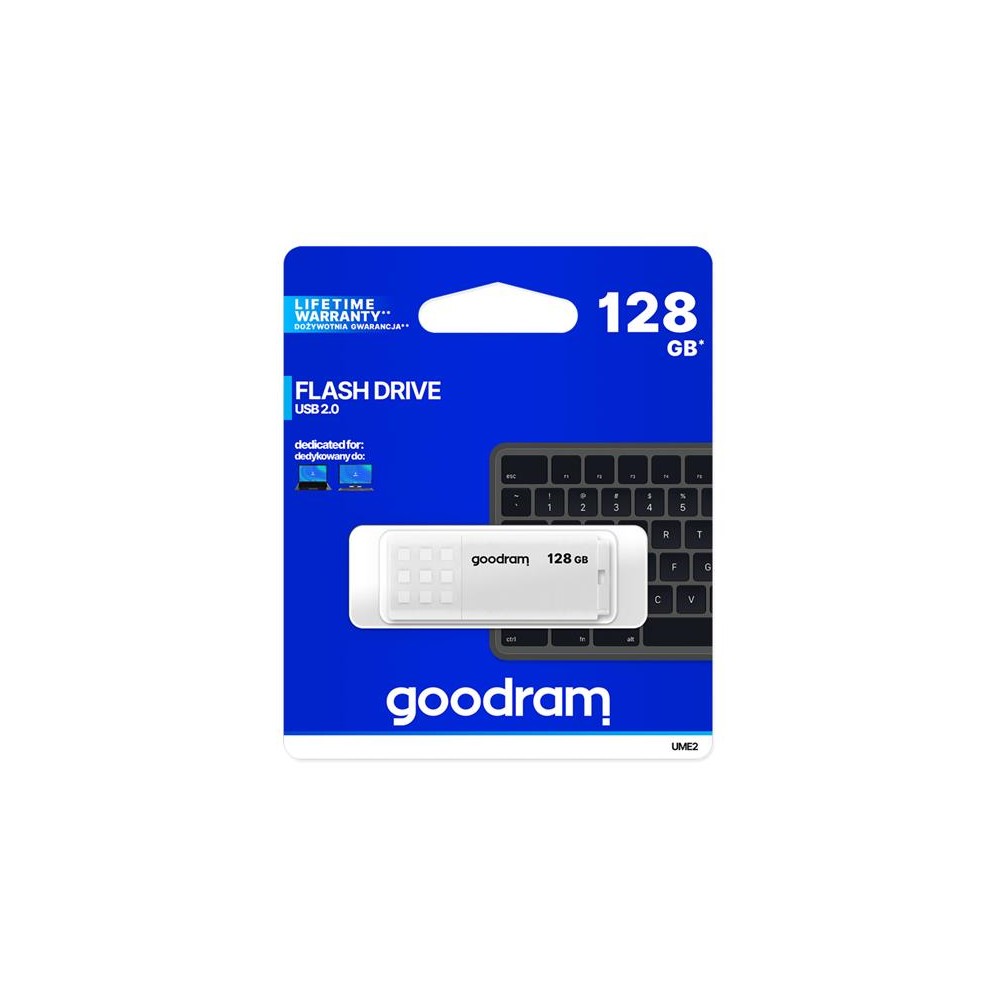 Flash GOODRAM USB 2.0 128GB, balta-USB atmintukai