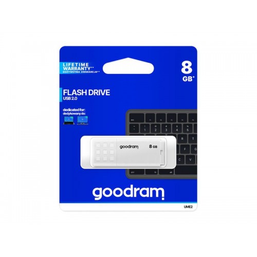 Flash GOODRAM USB 2.0 8GB balta-USB atmintukai