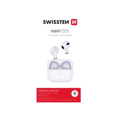 "Bluetooth" ausinės SWISSTEN MINIPODS WHITE