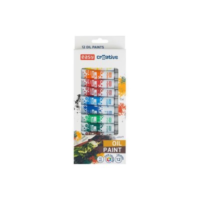 Aliejiniai dažai EASY CREATIVE 12 spalvų 12ml-Tapyba, piešimas