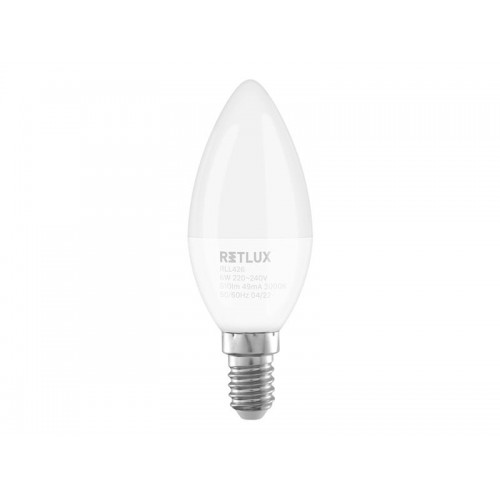 LED lemputė E14 6W C37 šiltai balta RETLUX RLL 426-LED lemputės