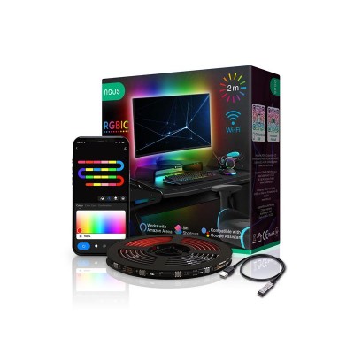 Išmanioji LED juosta 5V 20LED/m IP44 5W RGB NOUS F9 2m WiFi