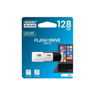 Flash GOODRAM USB 2.0 128GB, balta-juoda-USB atmintukai