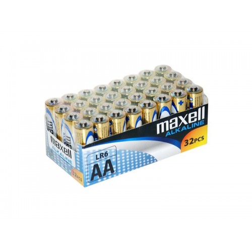 AA (R6) šarminės baterijos MAXELL Power 32 vnt-Šarminės