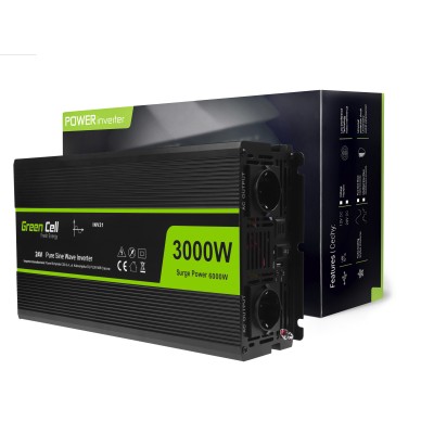 Green Cell Maitinimo inverteris nuo 24V iki 230V 3000W/6000W