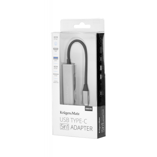 Adapteris (HUB) iš C tipo USB į HDMI/USB3.0/SD/MicroSD/C