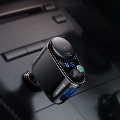 "Baseus" FM siųstuvas automobiliui 2x USB, "Bluetooth -