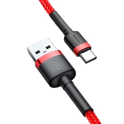 "Baseus Cafule USB-C kabelis 3A 0,5 m (raudonas)-Pagrindinis