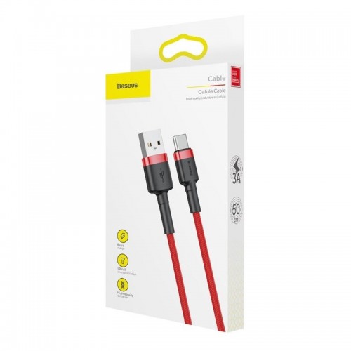 "Baseus Cafule USB-C kabelis 3A 0,5 m (raudonas)-Pagrindinis