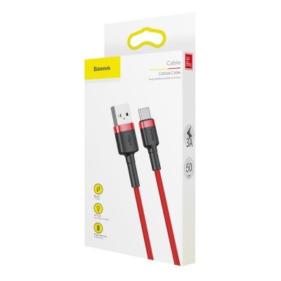 "Baseus Cafule USB-C kabelis 3A 0,5 m (raudonas)-Pagrindinis