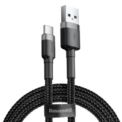 "Baseus Cafule" USB kabelis-C 2A 2m (pilkas+juodas)-Pagrindinis