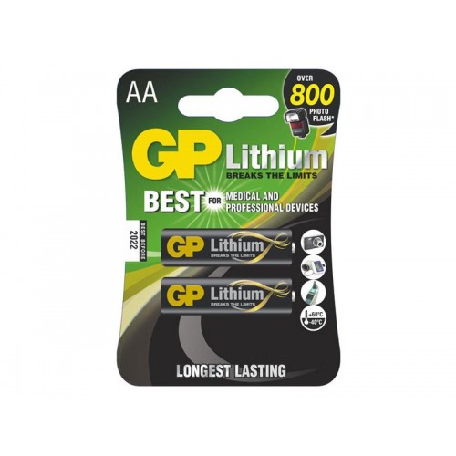 Ličio baterija AA R6 1,5 V GP 2ks-Baterijos ir maitinimo