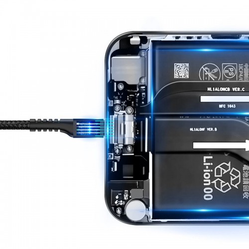 Baseus Spring-įkraunama USB-C kabelis 1 m 2A