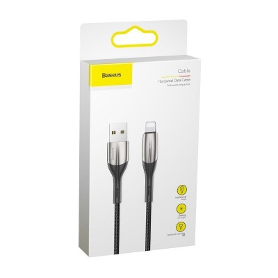 "Baseus" Lightning USB kabelis 1 m 2,4 A (juodas)-Pagrindinis
