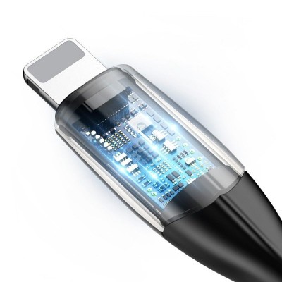 "Baseus" horizontalus "Lightning" kabelis su LED lempa 1 m 2,4