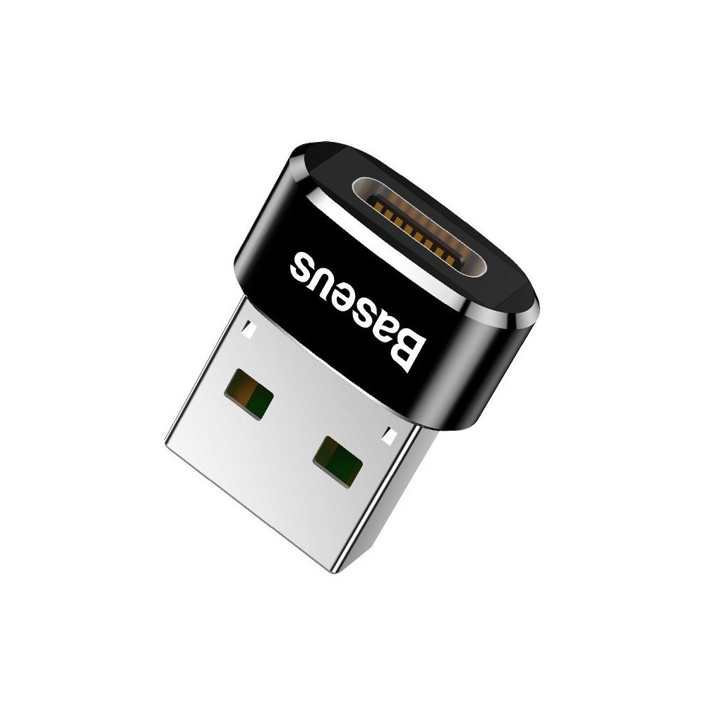 "Baseus USB-C į USB-A adapteris 3A (juodas)-Pagrindinis