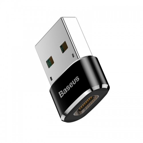 "Baseus USB-C į USB-A adapteris 3A (juodas)-Pagrindinis
