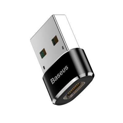 "Baseus USB-C į USB-A adapteris 3A (juodas)-Pagrindinis