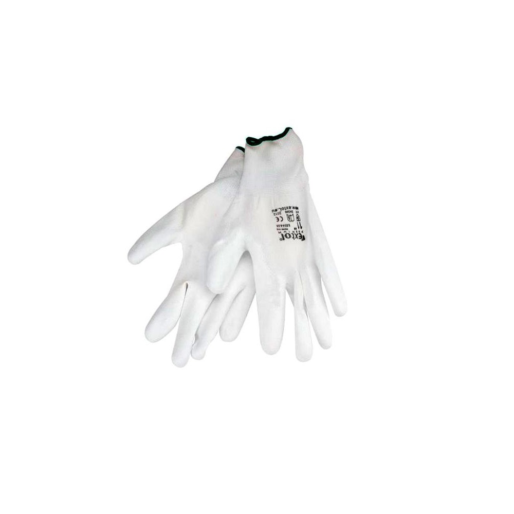 Poliesterio pirštinės iš PU, baltos spalvos, 280 mm, EXTOL Poliesterio pirštinės iš PU, baltos spalvos, 280 mm, EXTOL