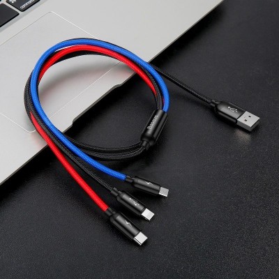 "Baseus" greitasis USB kabelis 3in1 C tipo / "Lightning" /