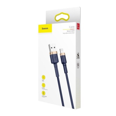 "Baseus Cafule Lightning" laidas 2.4A 1 m (auksinis + tamsiai