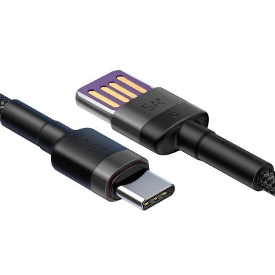 "Baseus Cafule USB-C laidas Huawei SuperCharge, QC 3.0, 5A, 1 m