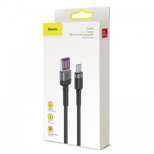 "Baseus Cafule USB-C laidas Huawei SuperCharge, QC 3.0, 5A, 1 m
