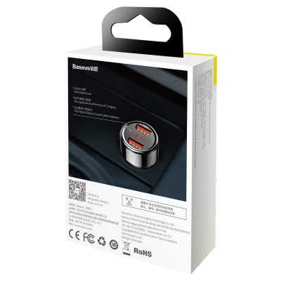"Baseus Magic" automobilinis įkroviklis 2x USB QC 3.0 45W