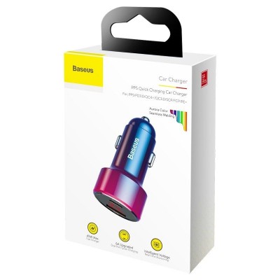 "Baseus Magic" automobilinis įkroviklis USB + USB-C QC 4.0 PD