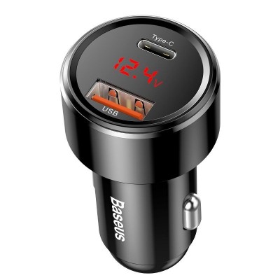 "Baseus Magic" automobilinis įkroviklis USB + USB-C QC 4.0 PD
