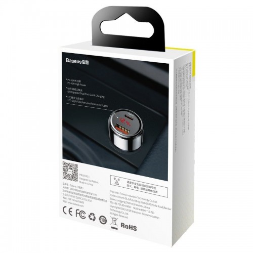 "Baseus Magic" automobilinis įkroviklis USB + USB-C QC 4.0 PD