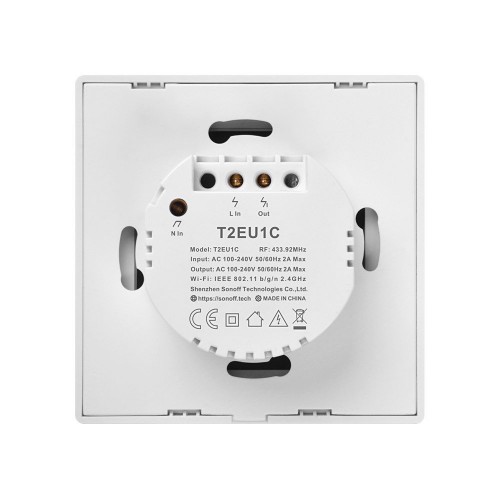Išmanusis jungiklis WiFi + RF 433 Sonoff T2 EU TX