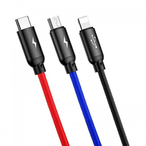 "Baseus 3in1" USB kabelis-C / Lightning / Micro 3,5A 0,3 m