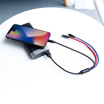 "Baseus 3in1" USB kabelis-C / Lightning / Micro 3,5A 0,3 m