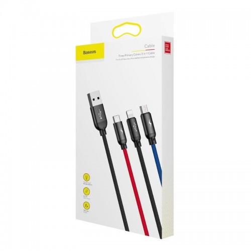 "Baseus 3in1" USB kabelis-C / Lightning / Micro 3,5A 0,3 m