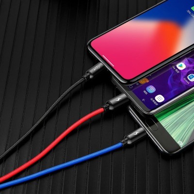 "Baseus 3in1" USB kabelis-C / Lightning / Micro 3,5A 0,3 m