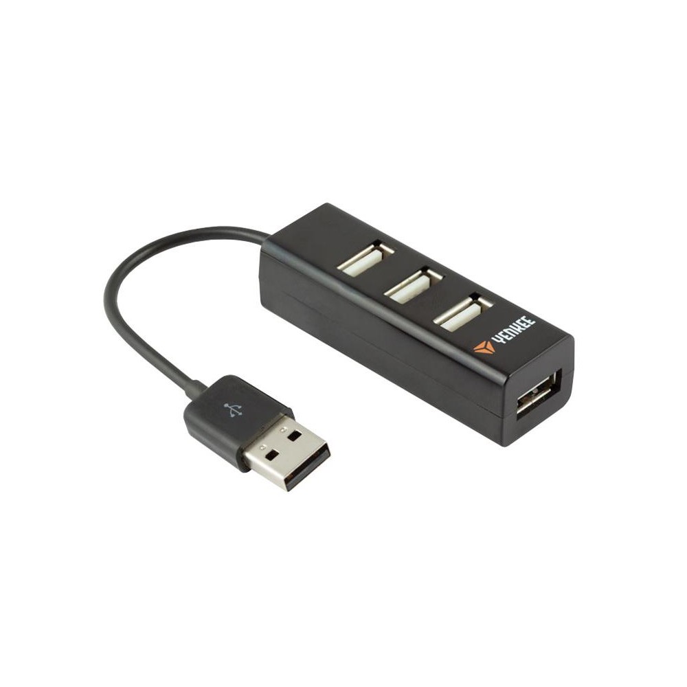 USB šakotuvas YENKEE YHB 4001BK juodas-USB šakotuvai
