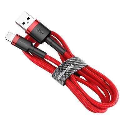 "Baseus Cafule" kabelis USB Lightning 2A 3 m (raudonas)-Duomenų