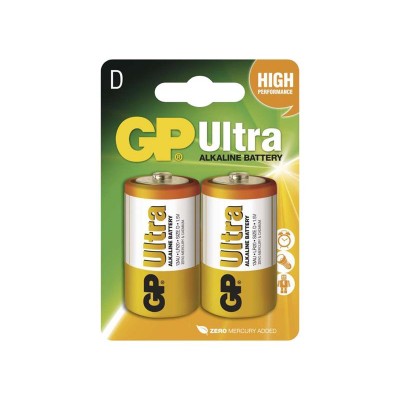 D (R20) šarminė baterija GP Ultra šarminė 2vnt-Šarminės