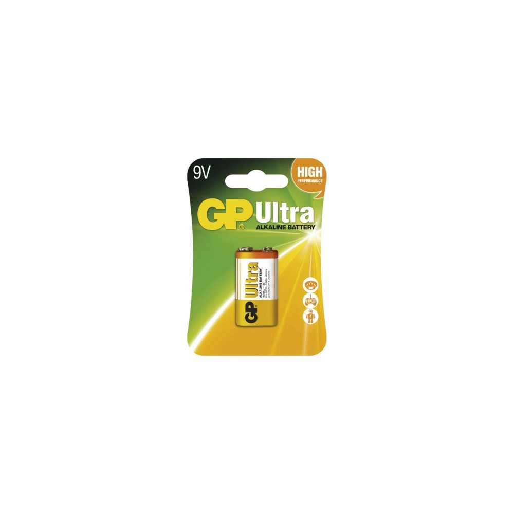 Akumuliatorius 6F22 (9V) šarminis GP Ultra Alkaline 9V-Šarminės