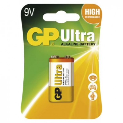 Akumuliatorius 6F22 (9V) šarminis GP Ultra Alkaline 9V-Šarminės
