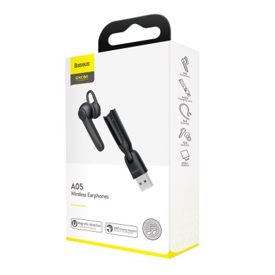 "Baseus A05" "Bluetooth" ausinės 5.0 USB - Juoda-Pagrindinis