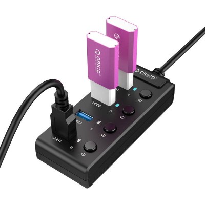 Orico USB 3.0. Koncentratorius su jungikliais, 5x USB