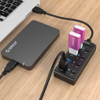 Orico USB 3.0. Koncentratorius su jungikliais, 5x USB