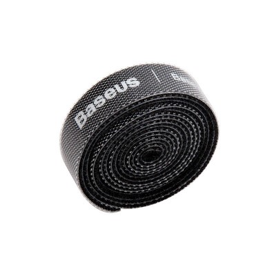 "Baseus" spalvingi apskritimo "Velcro" dirželiai 1 m juodos