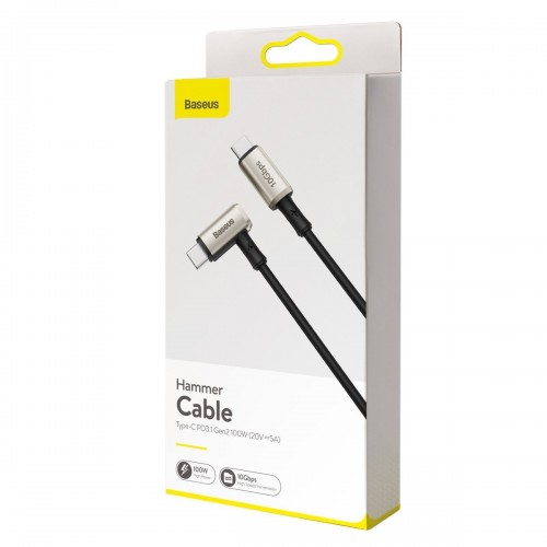 Kampinis USB kabelis-C 3.1 Baseus Hammer, 100 W, PD, 4K 1,5 m