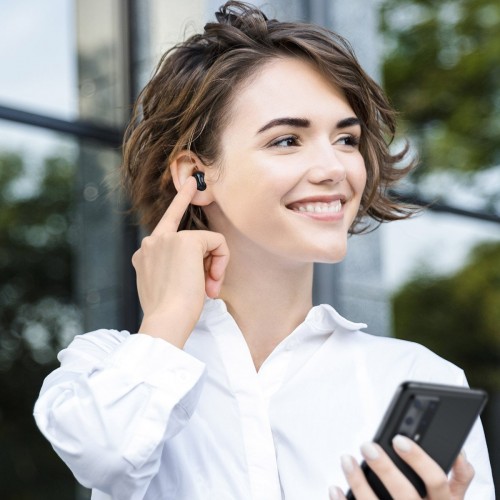 Belaidės ausinės "Baseus Encok WM01", "Bluetooth 5.0" (juodos