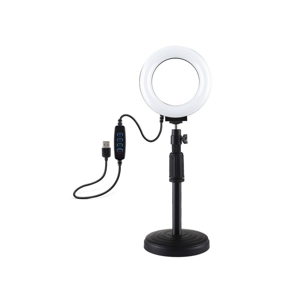 Žiedinė LED lempa su reguliuojamu pagrindu Puluz