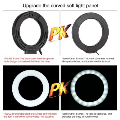 Žiedinė LED lempa su reguliuojamu pagrindu Puluz